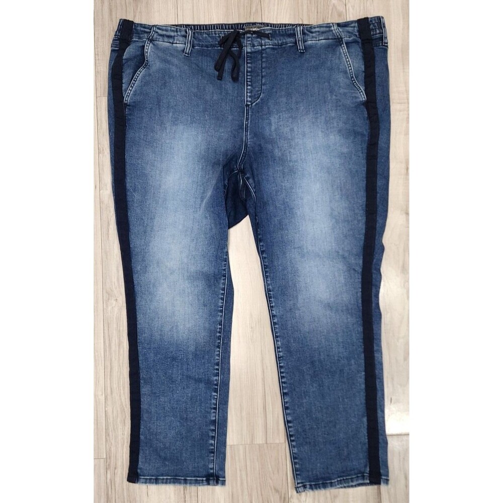Torrid Drawstring Elastic Straight Side Stripe Leg Jeans Women's Plus Size 4R